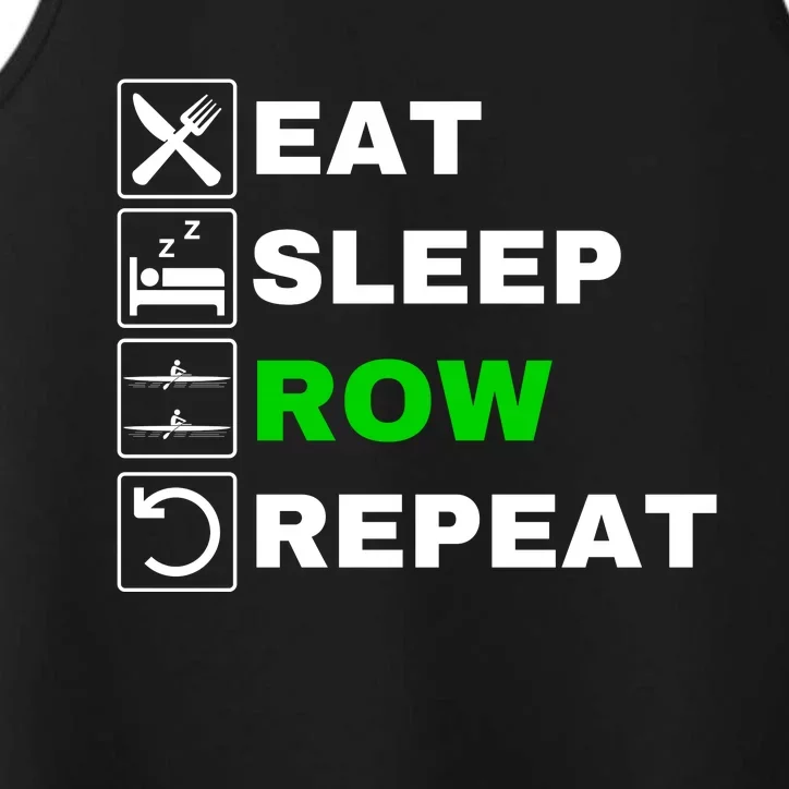 Eat Sleep Row Repeat, Erg Rowing Crew, Rowing Oar, Row Crew Performance Tank