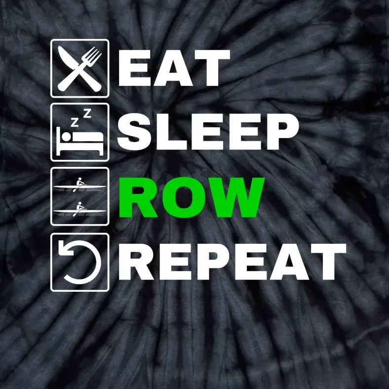 Eat Sleep Row Repeat, Erg Rowing Crew, Rowing Oar, Row Crew Tie-Dye T-Shirt