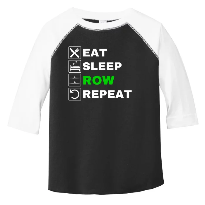 Eat Sleep Row Repeat, Erg Rowing Crew, Rowing Oar, Row Crew Toddler Fine Jersey T-Shirt