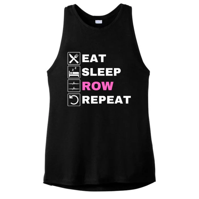 Eat Sleep Row Repeat, Erg Rowing Crew, Rowing Oar, Row Crew Ladies Tri-Blend Wicking Tank