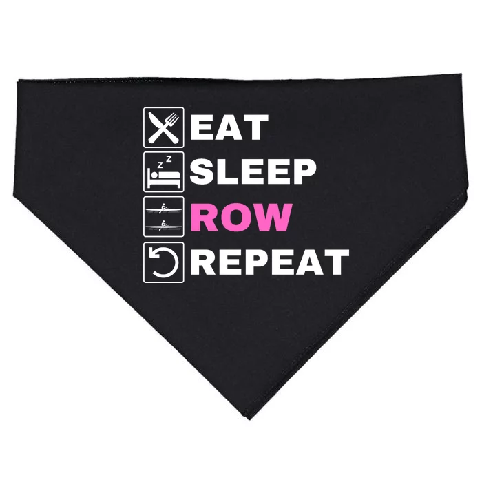 Eat Sleep Row Repeat, Erg Rowing Crew, Rowing Oar, Row Crew USA-Made Doggie Bandana