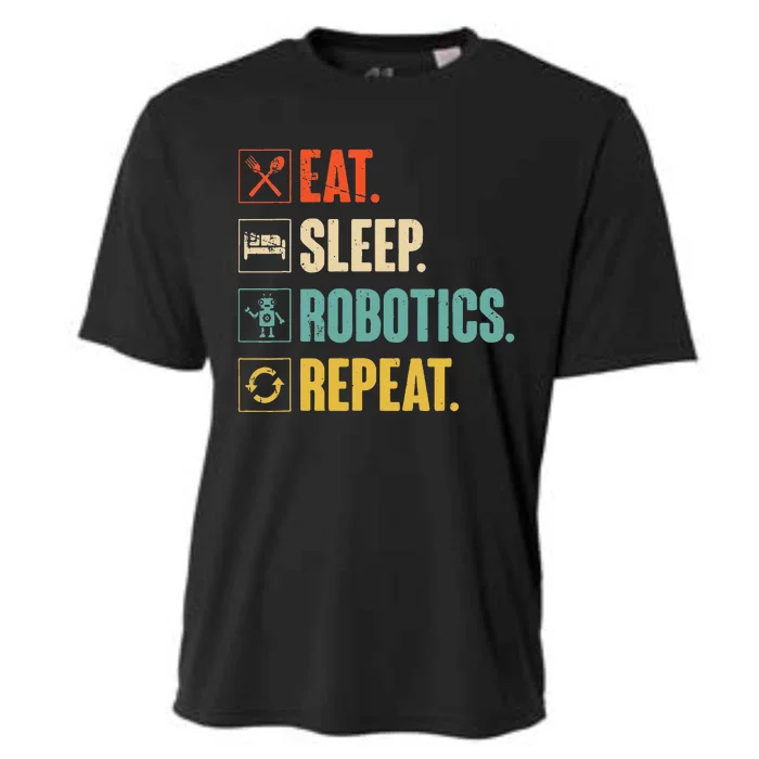 Eat Sleep Robotics Repeat Vintage Engineer Gift Cooling Performance Crew T-Shirt