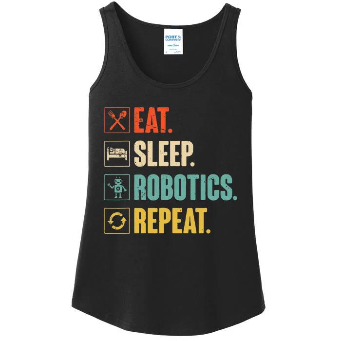 Eat Sleep Robotics Repeat Vintage Engineer Gift Ladies Essential Tank