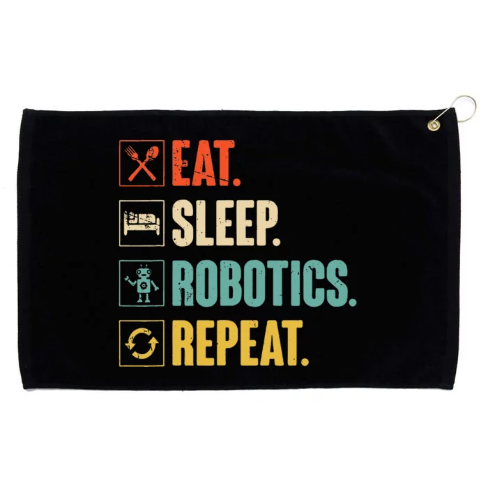 Eat Sleep Robotics Repeat Vintage Engineer Gift Grommeted Golf Towel