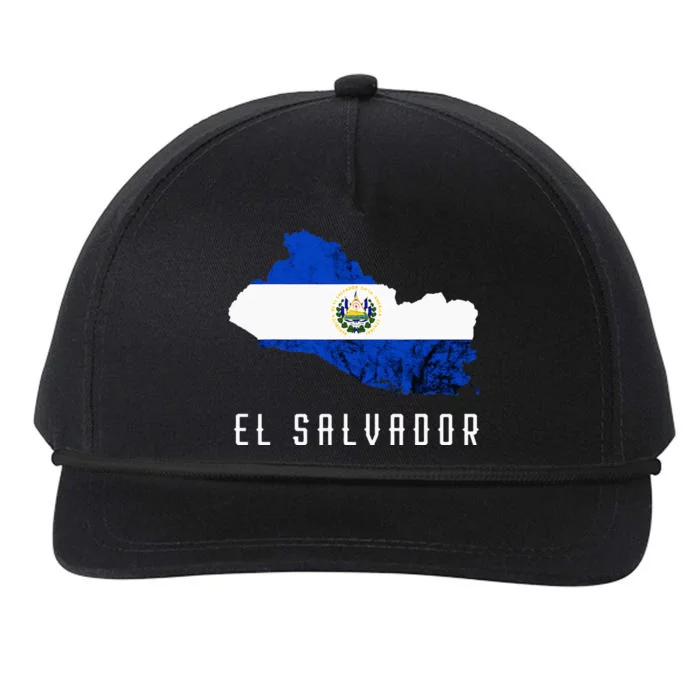 El Salvador Republica De El Salvador Map Salvadorean Snapback Five-Panel Rope Hat