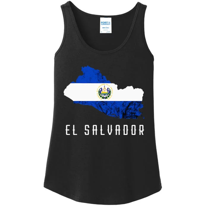 El Salvador Republica De El Salvador Map Salvadorean Ladies Essential Tank