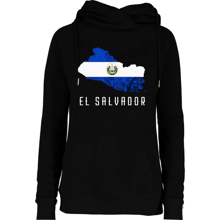 El Salvador Republica De El Salvador Map Salvadorean Womens Funnel Neck Pullover Hood