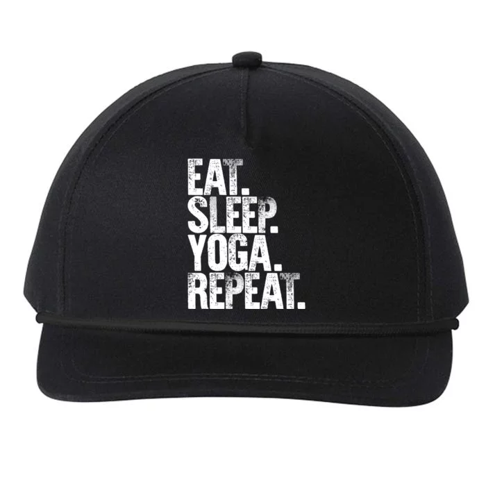 Eat Sleep Repeat Gift Eat Sleep Yoga Repeat Gift Snapback Five-Panel Rope Hat