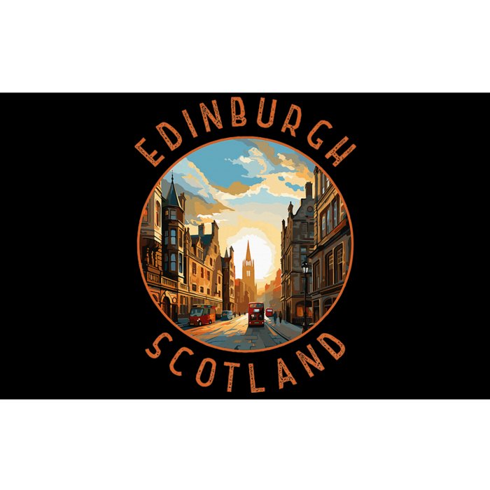 Edinburgh Scotland Retro Distressed Circle Travel Souvenir Bumper Sticker