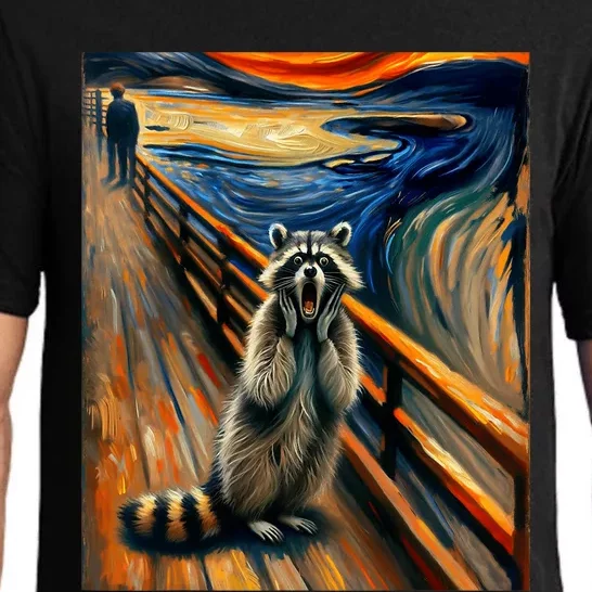 Expressionist Scream Raccoon Lovers | Artistic Raccoon Pajama Set