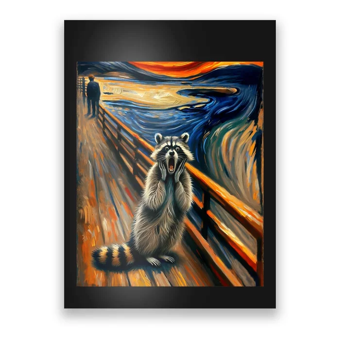 Expressionist Scream Raccoon Lovers | Artistic Raccoon Poster