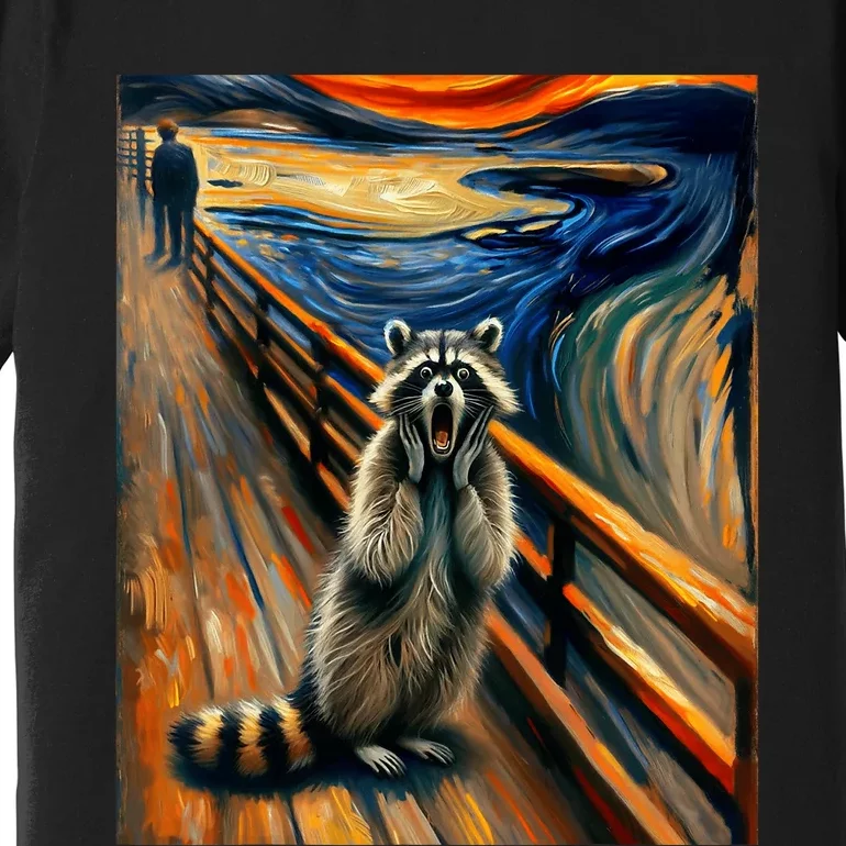 Expressionist Scream Raccoon Lovers | Artistic Raccoon Premium T-Shirt