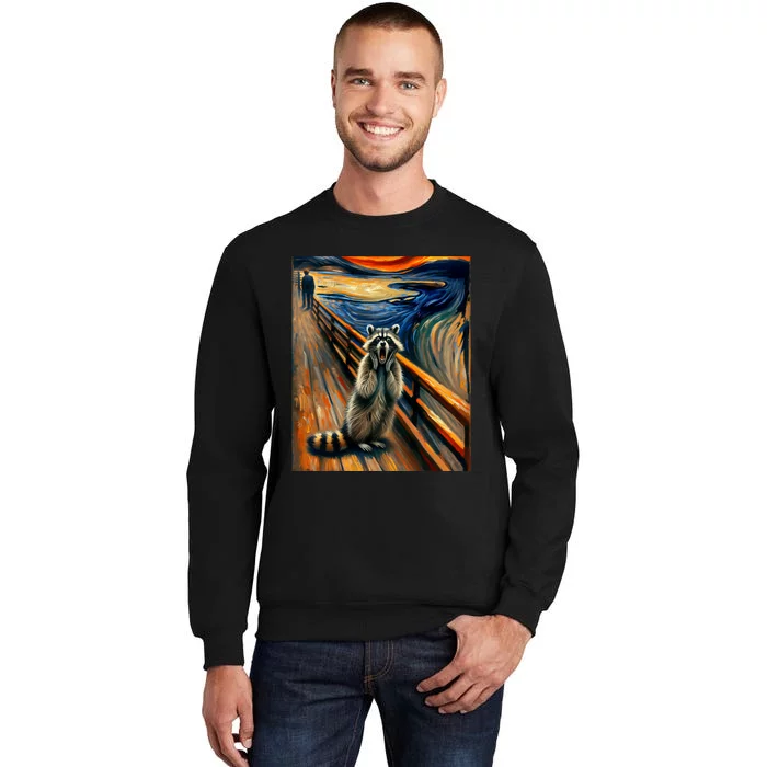 Expressionist Scream Raccoon Lovers | Artistic Raccoon Tall Sweatshirt