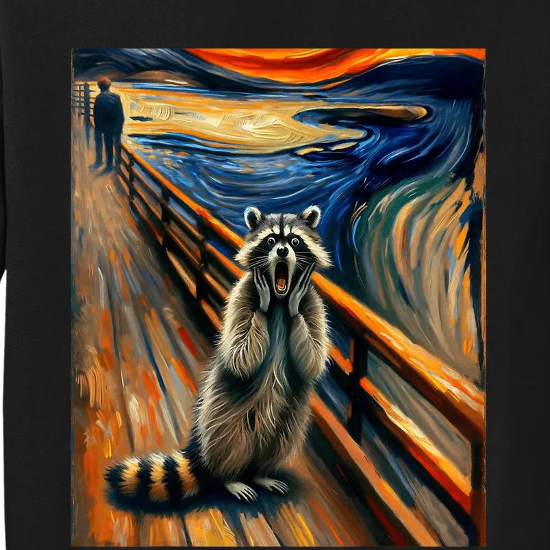 Expressionist Scream Raccoon Lovers | Artistic Raccoon Tall Sweatshirt