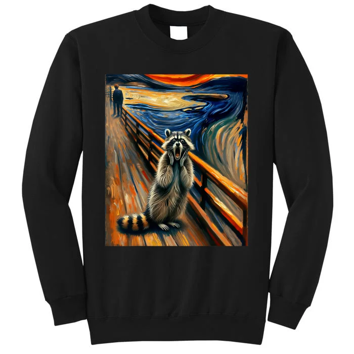 Expressionist Scream Raccoon Lovers | Artistic Raccoon Tall Sweatshirt