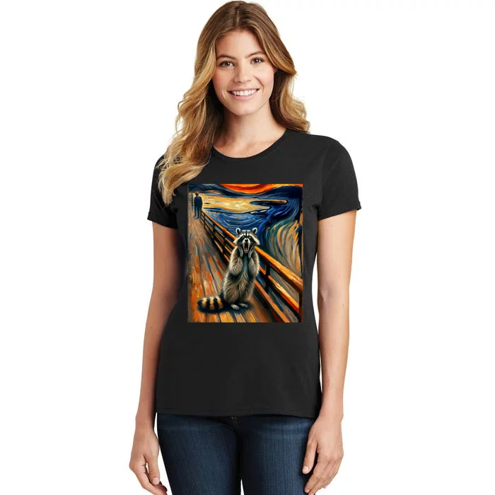 Expressionist Scream Raccoon Lovers | Artistic Raccoon Women's T-Shirt