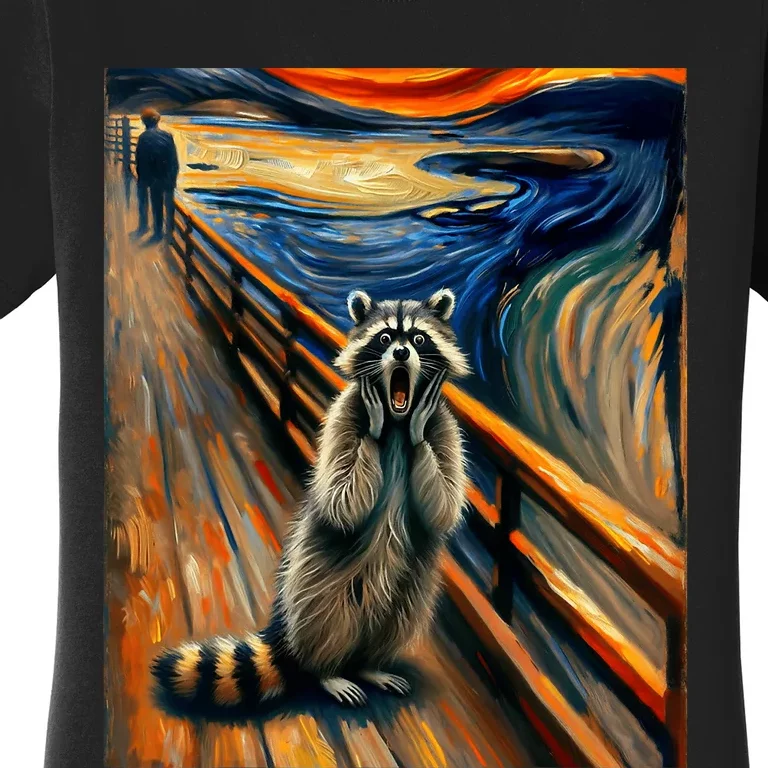 Expressionist Scream Raccoon Lovers | Artistic Raccoon Women's T-Shirt