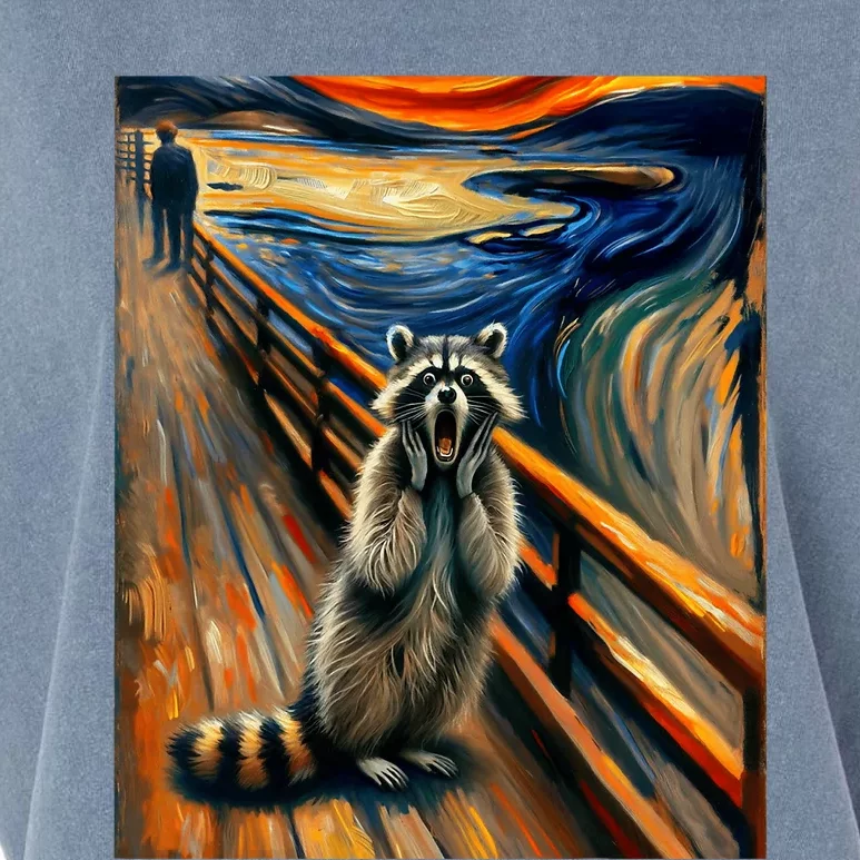 Expressionist Scream Raccoon Lovers | Artistic Raccoon Garment-Dyed Women's Muscle Tee