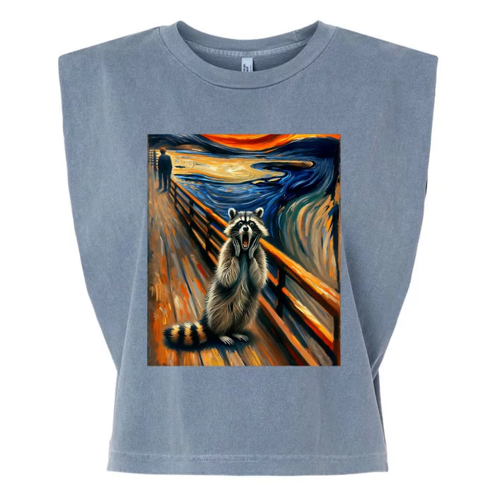 Expressionist Scream Raccoon Lovers | Artistic Raccoon Garment-Dyed Women's Muscle Tee