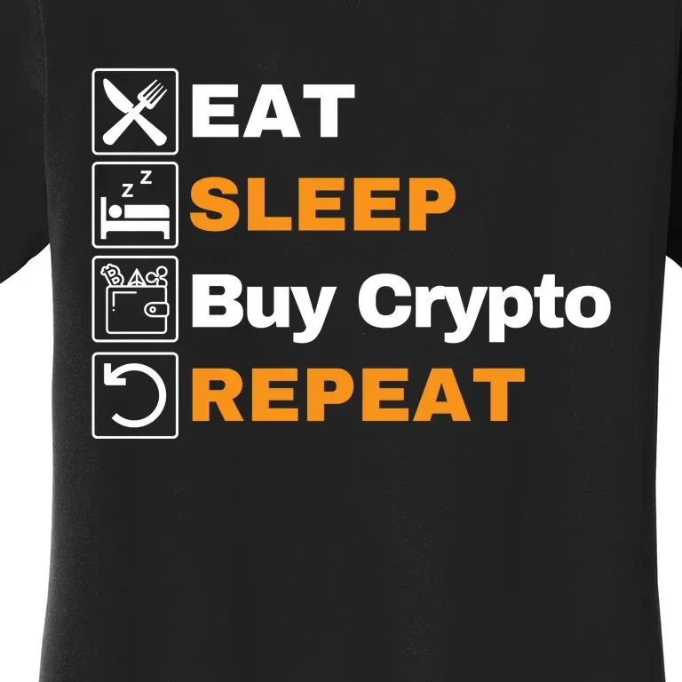 Eat Sleep Repeat Buy Crypto Bitcoin Blockchain Crypto Women's T-Shirt