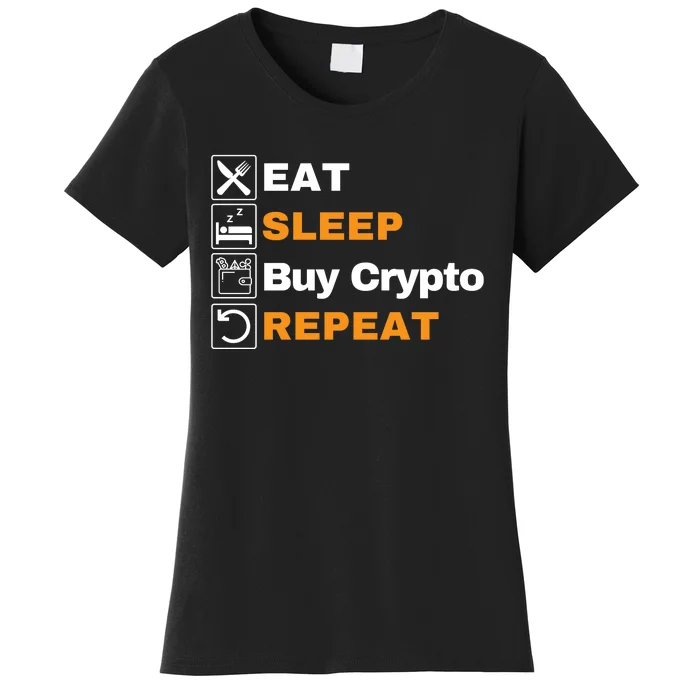 Eat Sleep Repeat Buy Crypto Bitcoin Blockchain Crypto Women's T-Shirt