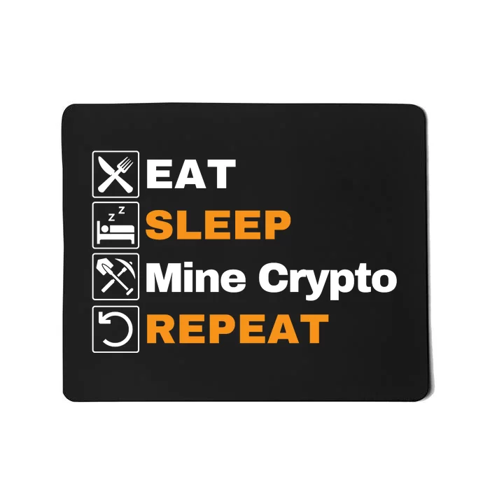 Eat Sleep Repeat Mine Crypto Bitcoin Blockchain DeFi HODL Mousepad