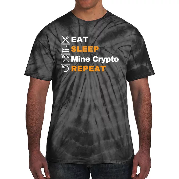 Eat Sleep Repeat Mine Crypto Bitcoin Blockchain DeFi HODL Tie-Dye T-Shirt