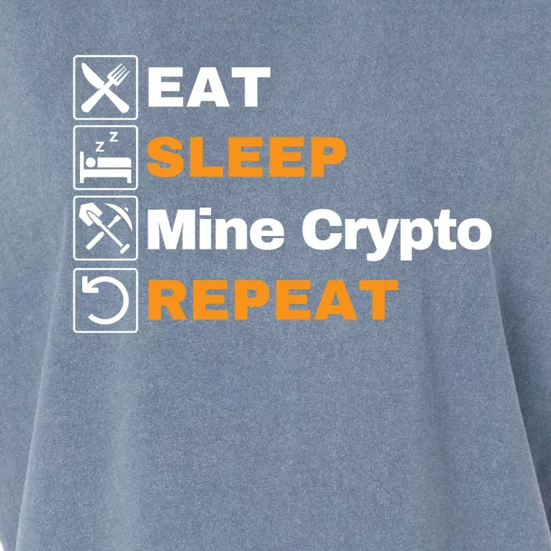 Eat Sleep Repeat Mine Crypto Bitcoin Blockchain DeFi HODL Garment-Dyed Women's Muscle Tee