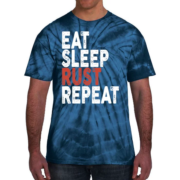 Eat Sleep Rust Repeat | Coder Programmer Tie-Dye T-Shirt