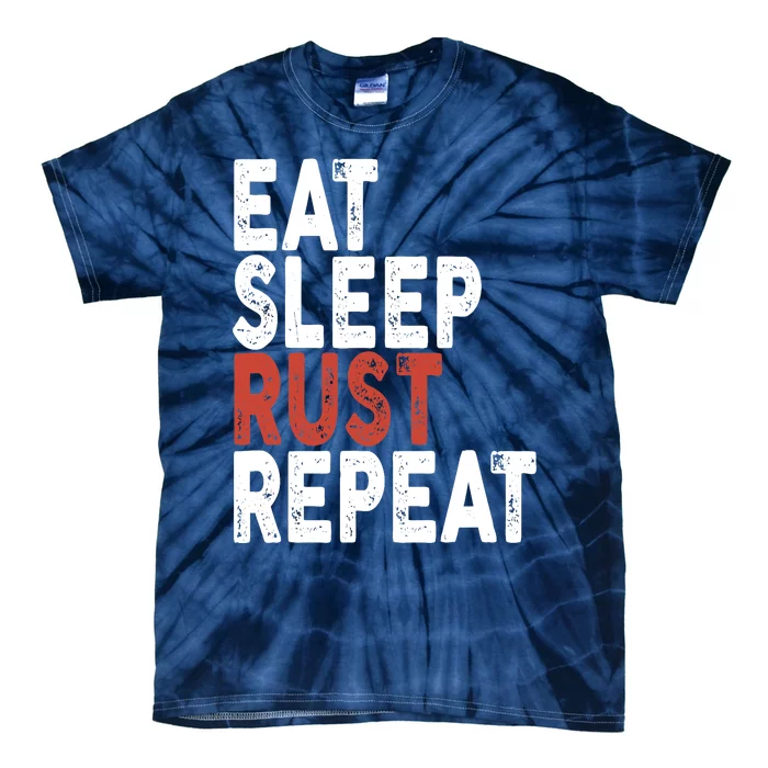 Eat Sleep Rust Repeat | Coder Programmer Tie-Dye T-Shirt