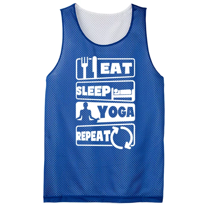 Eat Sleep Repeat Design Funny Yoga Great Gift Mesh Reversible Basketball Jersey Tank