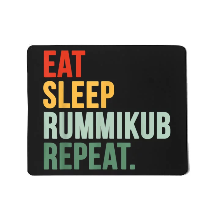 Eat Sleep Rummikub Repeat Multicolored Font Mousepad