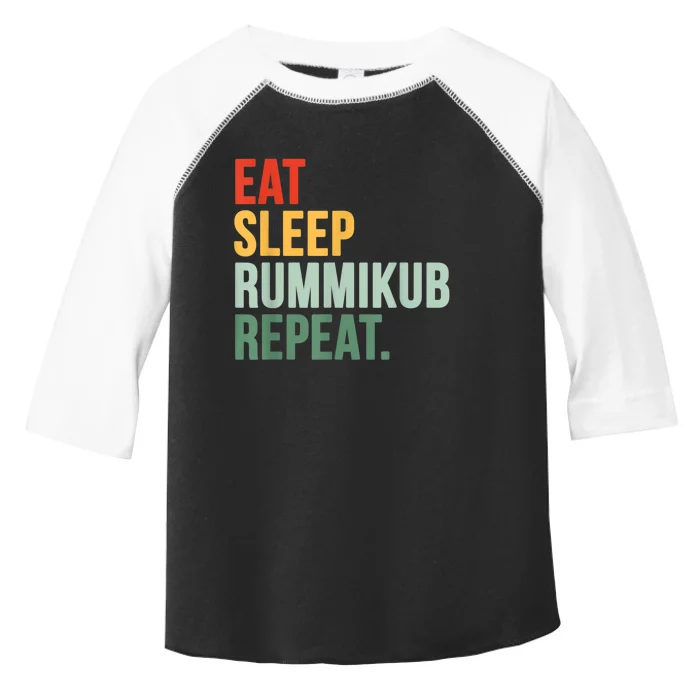 Eat Sleep Rummikub Repeat Multicolored Font Toddler Fine Jersey T-Shirt