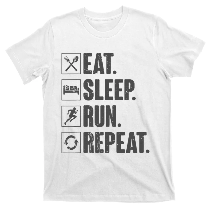 Eat Sleep Run Repeat Funny Vintage Running Runner Gift T-Shirt