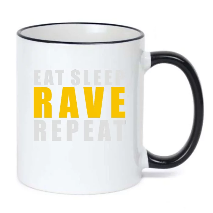 EAT SLEEP RAVE REPEAT Black Color Changing Mug