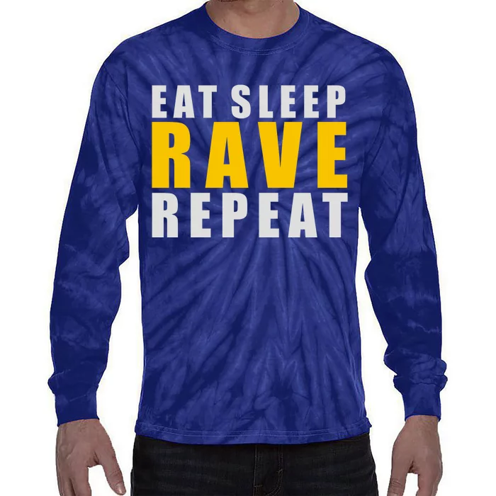 EAT SLEEP RAVE REPEAT Tie-Dye Long Sleeve Shirt