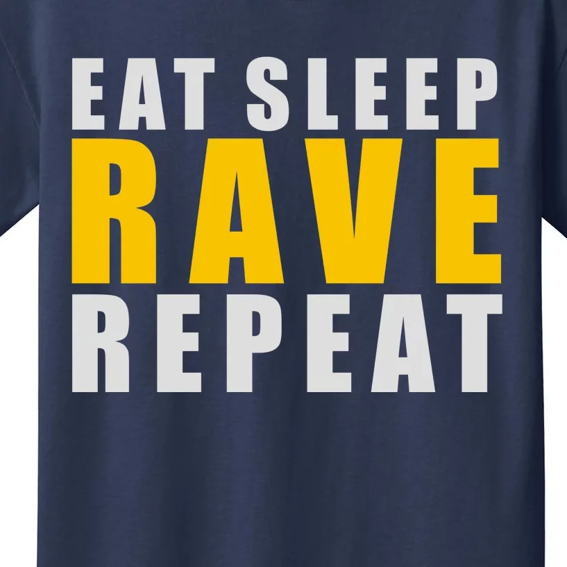 EAT SLEEP RAVE REPEAT Kids T-Shirt