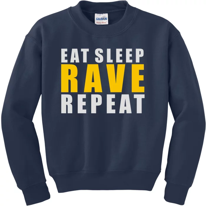 EAT SLEEP RAVE REPEAT Kids Sweatshirt