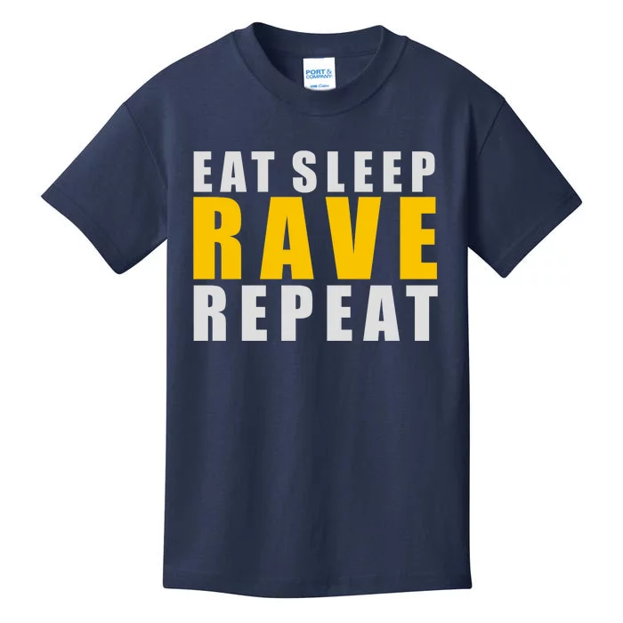 EAT SLEEP RAVE REPEAT Kids T-Shirt