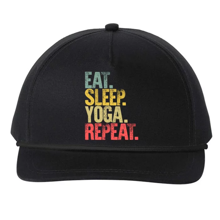 Eat Sleep Repeat Gift Eat Sleep Yoga Repeat Funny Gift Snapback Five-Panel Rope Hat