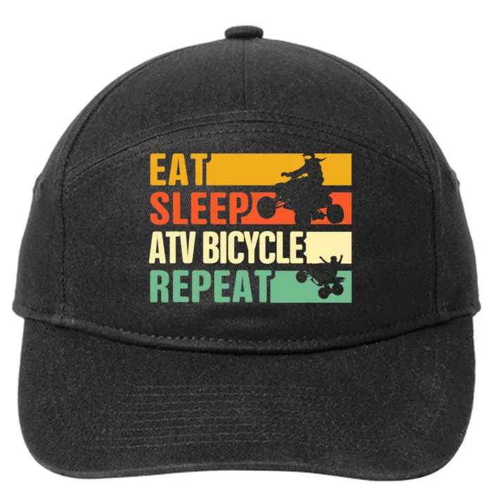 Eat Sleep Ride Repeat ATV Quad Bike Riding Four Wheelers 7-Panel Snapback Hat