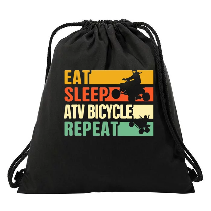 Eat Sleep Ride Repeat ATV Quad Bike Riding Four Wheelers Drawstring Bag