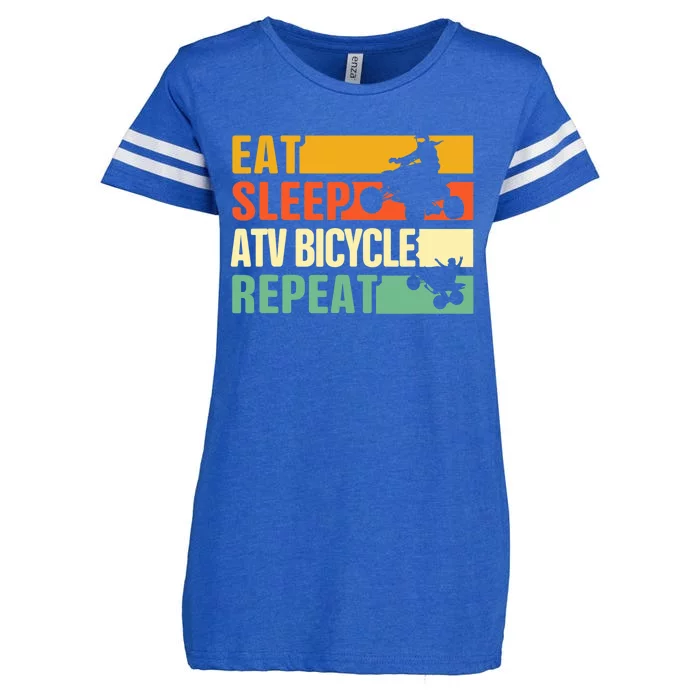 Eat Sleep Ride Repeat ATV Quad Bike Riding Four Wheelers Enza Ladies Jersey Football T-Shirt