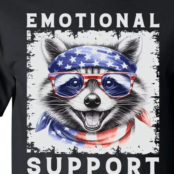 Emotional Support Raccoon Zootherapy Raccoon American Flag Tall T-Shirt