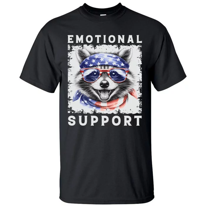 Emotional Support Raccoon Zootherapy Raccoon American Flag Tall T-Shirt