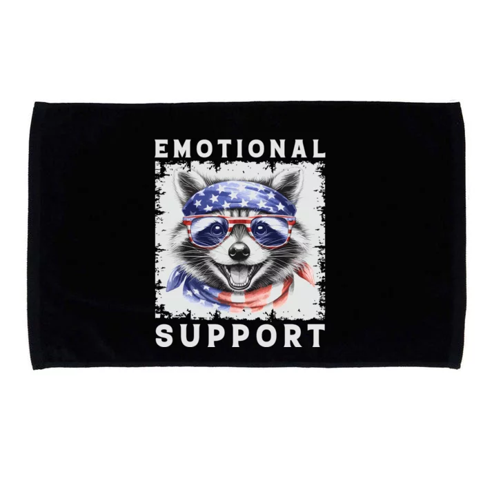 Emotional Support Raccoon Zootherapy Raccoon American Flag Microfiber Hand Towel