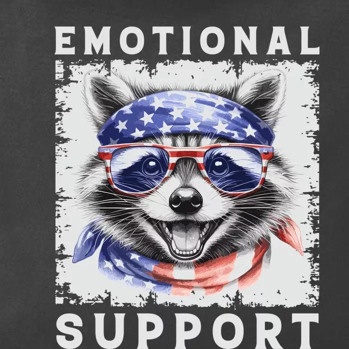 Emotional Support Raccoon Zootherapy Raccoon American Flag Zip Tote Bag