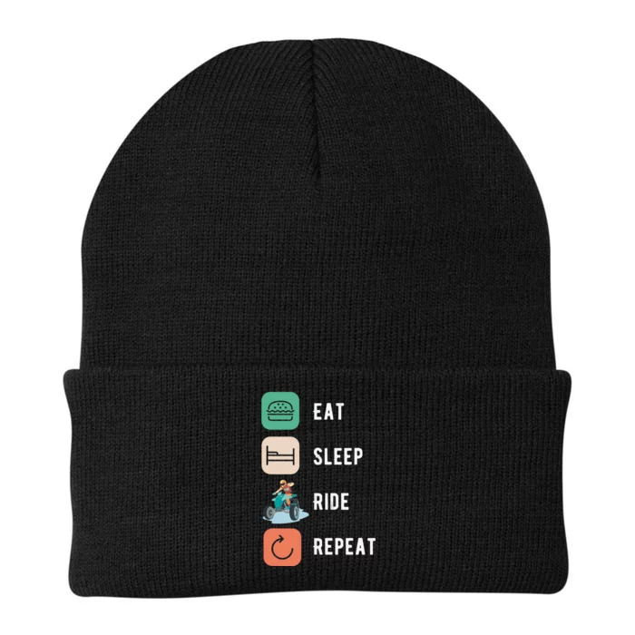 Eat Sleep Ride Repeat Design For ATV And Quad Fans Knit Cap Winter Beanie