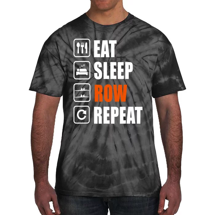 Eat Sleep Row Repeat Erg Rowing Crew Rowing Oar Row Crew Tie-Dye T-Shirt