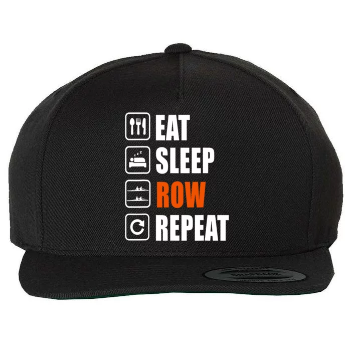 Eat Sleep Row Repeat Erg Rowing Crew Rowing Oar Row Crew Wool Snapback Cap